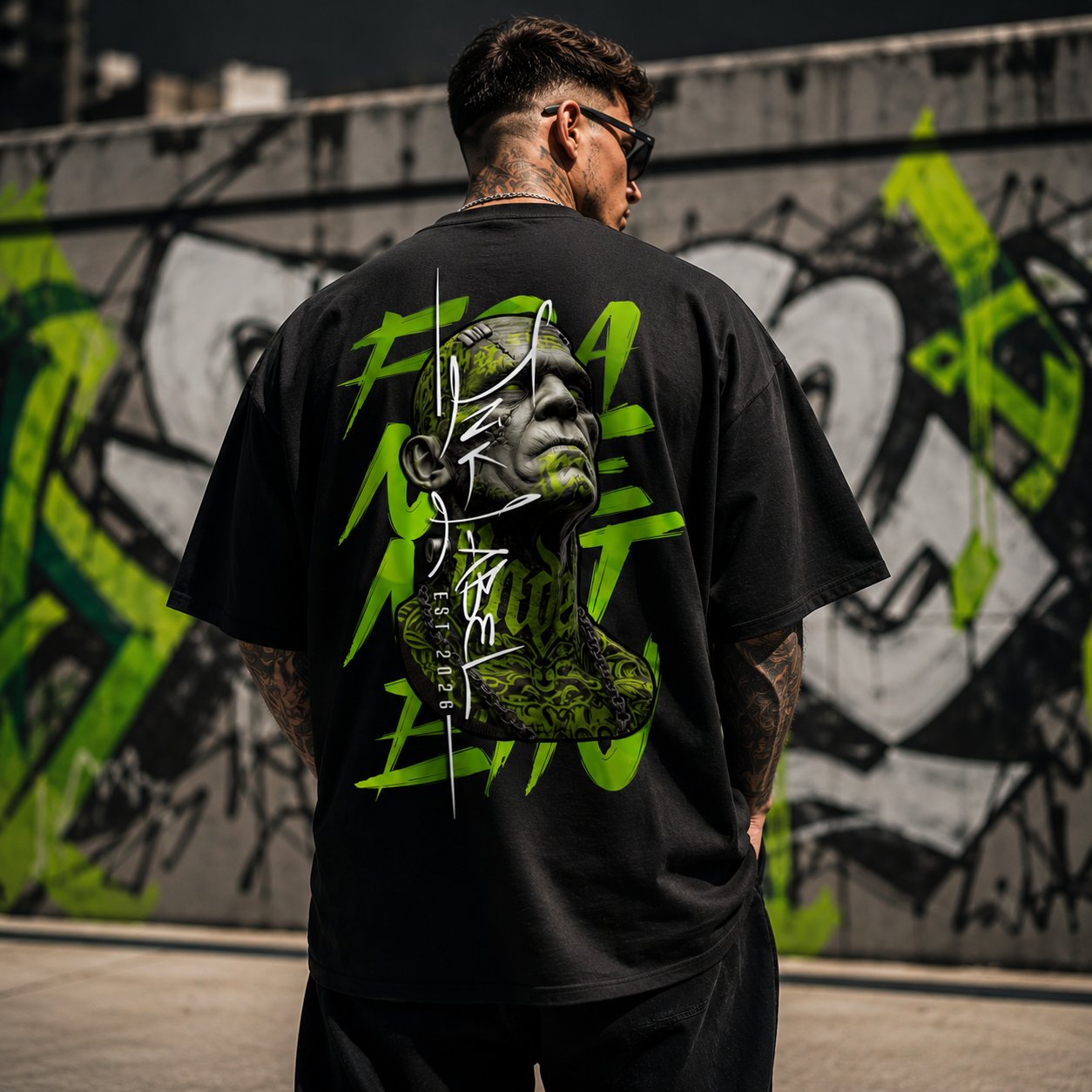 Graffiti Print Schwarz
